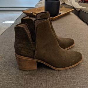 Olive suede Nordstrom bootie